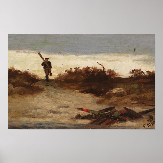 Fisherman by Water (1886) Edward Mitchell Poster (Vorne)