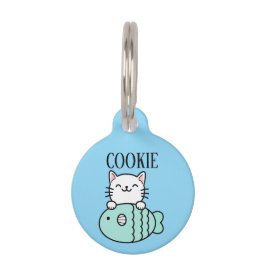 Fisherman Cat Pesonalized  Haustiermarke