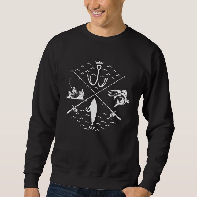 Fisherman Compass Father s Day Fishing Gear Sweatshirt (Vorderseite)