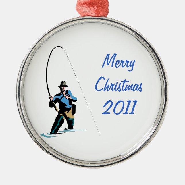 Fisherman Design Ornament Aus Metall (Vorne)