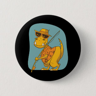 Fisherman Dinosaur Button