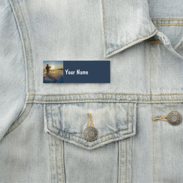 Fisherman Fishing Fish Lake Hobby Individuelle Nam Namensschild (Beispiel)