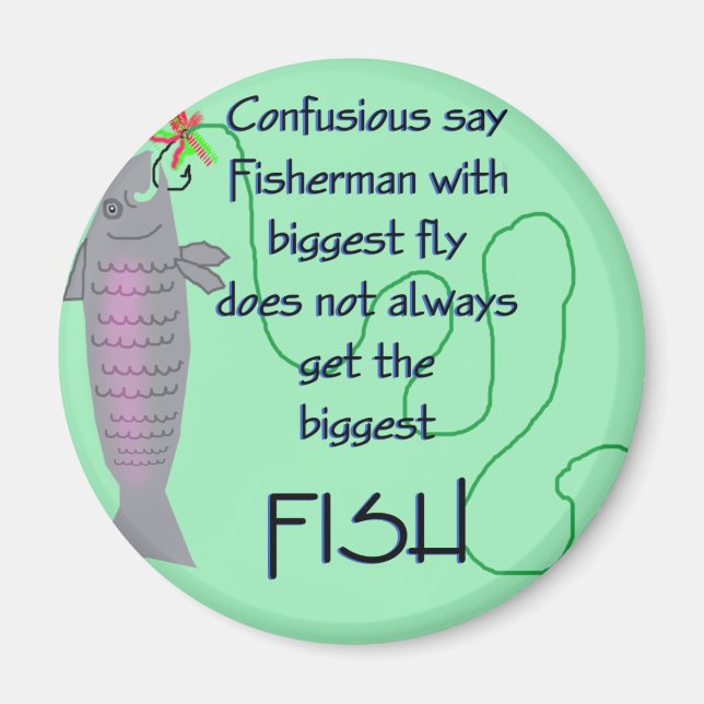 Fisherman Fly Joke Magnet (Vorne)