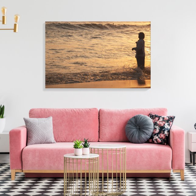 Fisherman in Bali, Indonesia - Canvas Art Print Leinwanddruck (Insitu (Wohnzimmer))