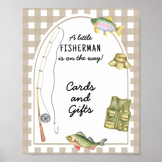 Fisherman - Karten und Geschenke Babydusche Poster (Vorne)