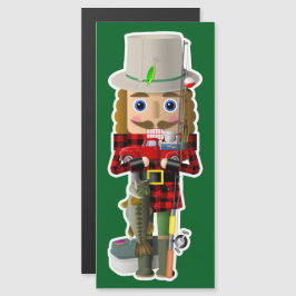 Fisherman Nutcracker mit Little Red Truck Magnetkarte