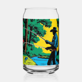 Fisherman on Riverbank Beer Can Dosenglas