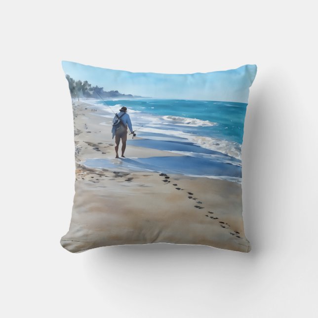 Fisherman on Turtle Beach Pillow Kissen (Vorderseite)