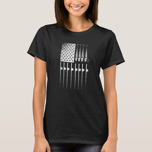 Fisherman Pride Us Flag Hook Proud Fisherman T-Shirt (Vorderseite)