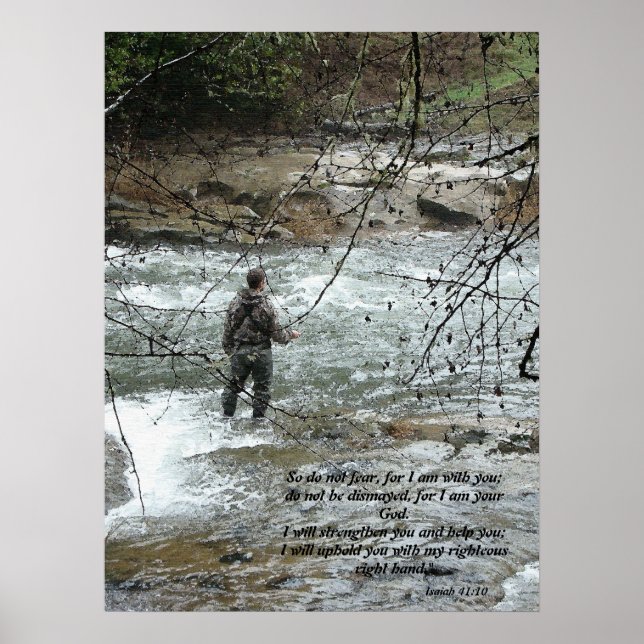 Fisherman River Isaiah 41:10 Print Poster (Vorne)