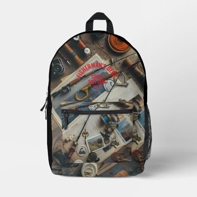 Fisherman’s Deck Custom Printed Backpack Bedruckter Rucksack (Vorderseite)