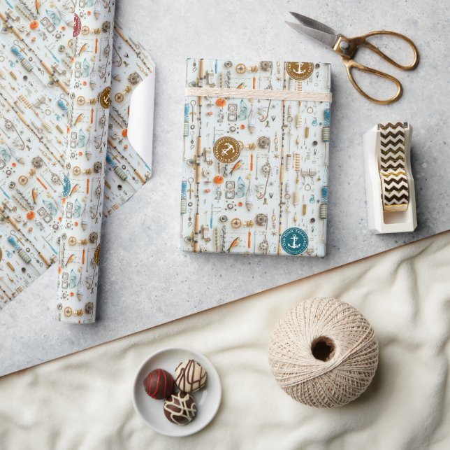 Fisherman’s Deck Wrapping Paper Geschenkpapier (Kunsthandwerk)