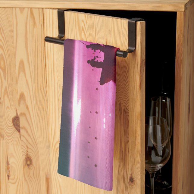 Fisherman Scene Red Geschirrtuch (Drittel gefaltet)