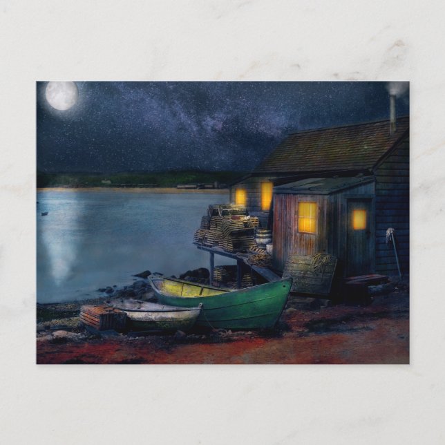 Fisherman - The Fisherman's Cabin 1915 Postkarte (Vorderseite)