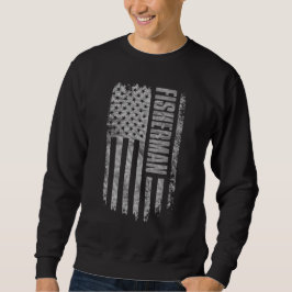 Fisherman USA Flag Distressed design Sweatshirt