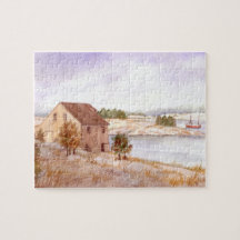 Fisherman's House Norwegen Coast Watercolor