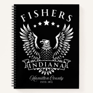 Fishers Hamilton Landkreis Indiana Vintag Eagle Notizbuch