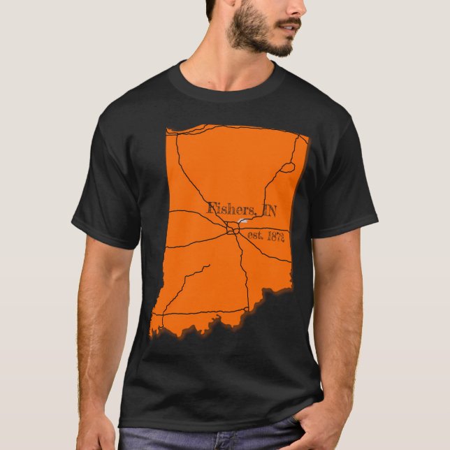 Fishers, IN [Orange] T-Shirt (Vorderseite)