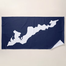 Fishers Island Beach Handtuch - weiß/blau