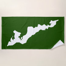 Fishers Island Beach Handtuch - weiß/grün