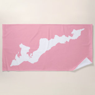 Fishers Island Beach Handtuch - weiß/rosa