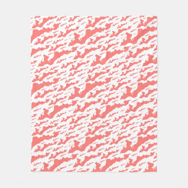 Fishers Island Fleece Blanket – Pink/White (Vorderseite)