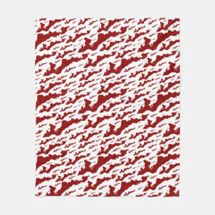 Fishers Island Fleece-Decke – Rot/Weiß Fleecedecke