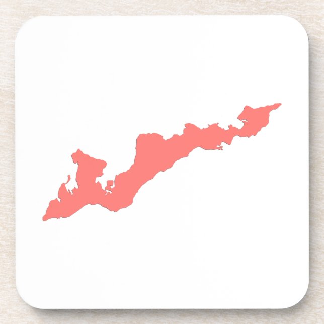 Fishers Island Logo Untersetzer - Coral Pink (Vorderseite)
