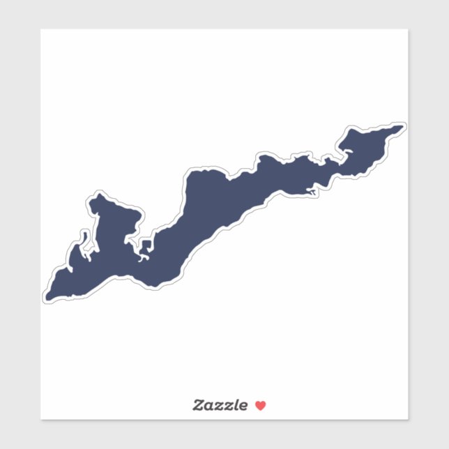 Fishers Island Silhouette Decal Sticker - Blau (Blatt)