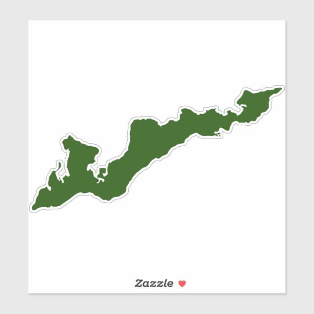 Fishers Island Silhouette Decal Sticker - Green (Blatt)