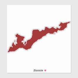 Fishers Island Silhouette Decal Sticker - Red