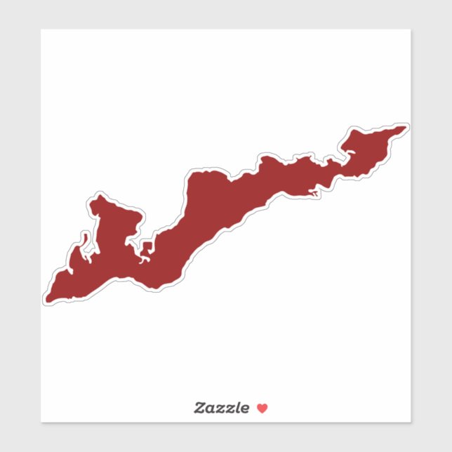 Fishers Island Silhouette Decal Sticker - Red (Blatt)