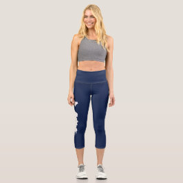 Fishers Island Yoga Capri Leggings - weiß/blau