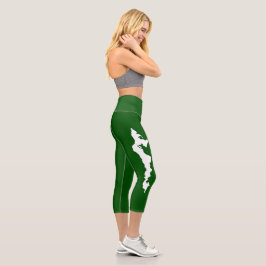 Fishers Island Yoga Capri Leggings - weiß/grün