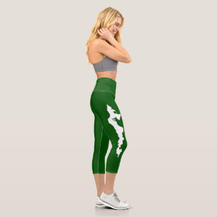 Fishers Island Yoga Capri Leggings - weiß/grün
