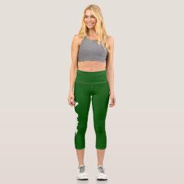 Fishers Island Yoga Capri Leggings - weiß/grün