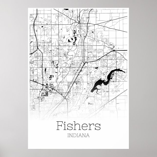 Fishers Map - Indiana - City Map Poster (Vorne)