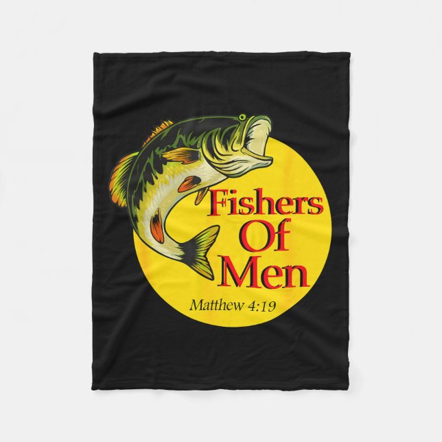 Fishers Of Men Christian Matthew 4-19 Bible Fishin Fleecedecke (Vorderseite)