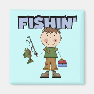 Fishin' Boy Tshirts und Geschenke Magnet
