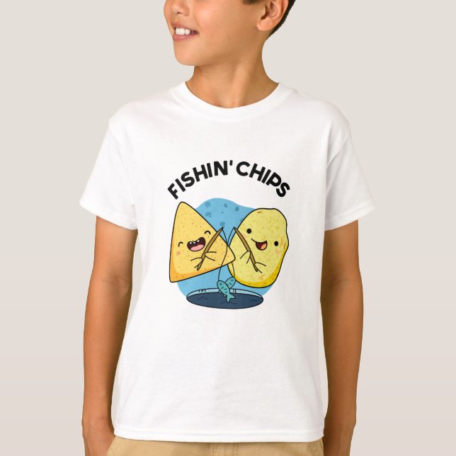 Fishin Chips Funny Food Puff T-Shirt (Vorderseite)