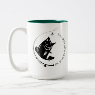 Fish'in für Kompliment-Tasse Zweifarbige Tasse