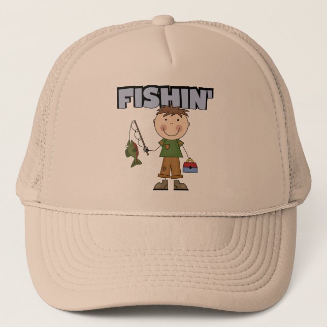 Fishin Jungen-T-Shirts und Geschenke Truckerkappe (Vorderseite)