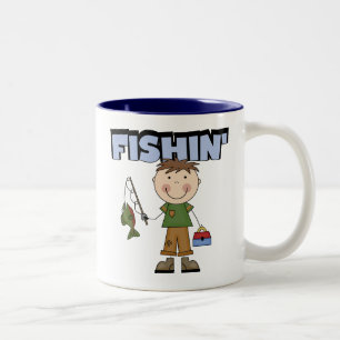 Fishin Jungen-T-Shirts und Geschenke Zweifarbige Tasse