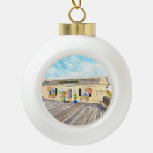 Fishin' Pier Grille Keramik Ball Ornament