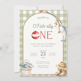 Fishing 1st Birthday Invitation O Fishally One  Einladung
