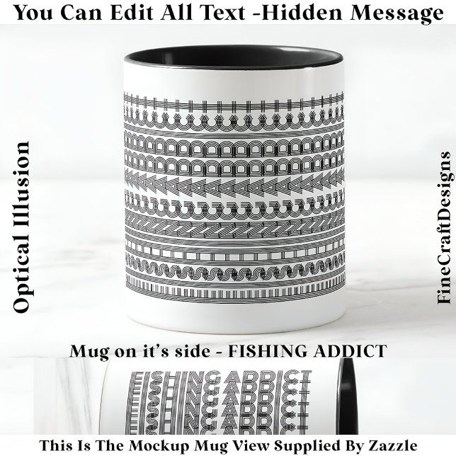 Fishing Addict Hidden Message Funny Novelty 111B Tasse (Von Creator hochgeladen)