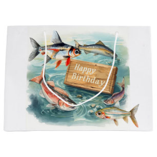 Fishing Alles Gute zum Geburtstag Große Geschenktüte