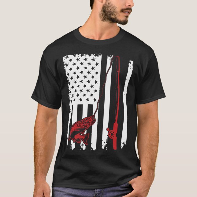 Fishing  American Flag Bass Fishing T-Shirt (Vorderseite)