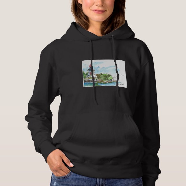Fishing and Talking Around the Lighthouse Hand Dra Hoodie (Vorderseite)
