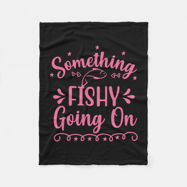 Fishing Art Something Fish Going On Fleecedecke (Vorderseite)